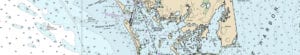 A map of the ocean and land area.